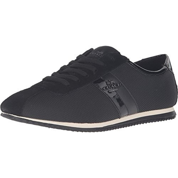 Coach Black Ivy Mesh Leather Sneakers - Picture 1 of 12
